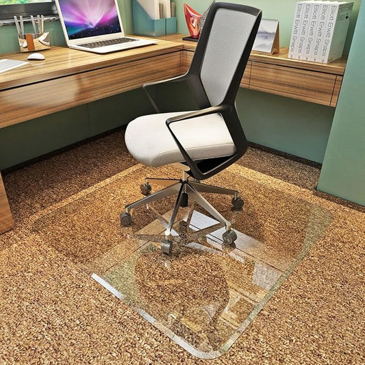 Glass Chair Mat with Exclusive Beveled Edge by Clearly Innovative 1/4” Thick by ClearlyInnovative