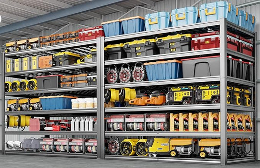 60" Wide Heavy Duty Garage Shelving Adjustable 6 Tier Garage Storage Shelves by PMKES