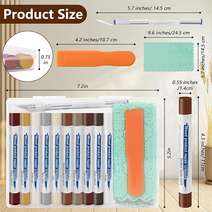 Wood Filler Sticks with 1P Box, 1P Knife, 1P Scraper and 1P Rag, Pletpet 10 - Image 2