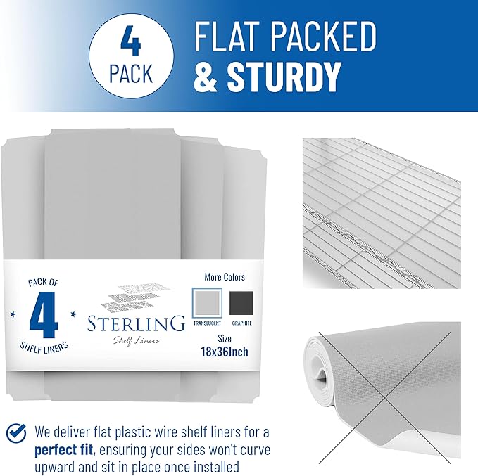 Sterling Shelf Liners Wire Rack Covers: Plastic Shelf Liner Cover - Image 4