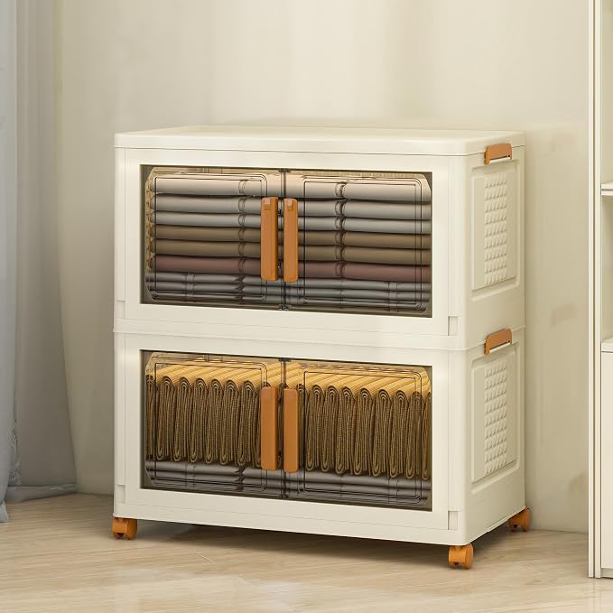 2 Tier Large Stackable Plastic Storage Bins by Unknown