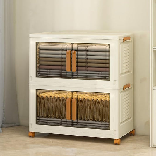 2 Tier Large Stackable Plastic Storage Bins by Unknown