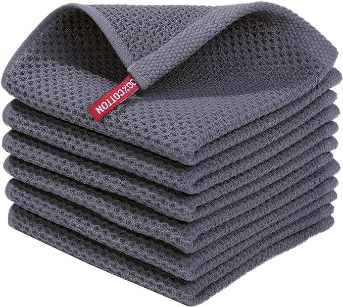Homaxy 100% Cotton Waffle Weave Kitchen Dish Cloths, Ultra Soft Absorbent Quick by Homaxy