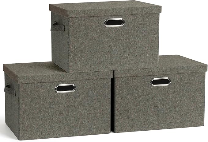 Large 17" 36 Quart Collapsible Stackable Storage Bins by GraciadecoStorage