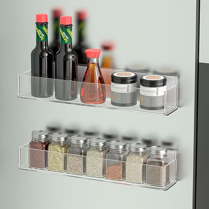 PMMASTO Adhesive Acrylic Spice Rack Organizer - Image 2