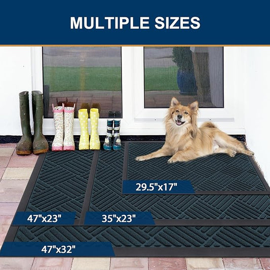 Smiry Front Door Mat Outside Entrance, Heavy Duty Outdoor Indoor Mat, Natural - Image 2