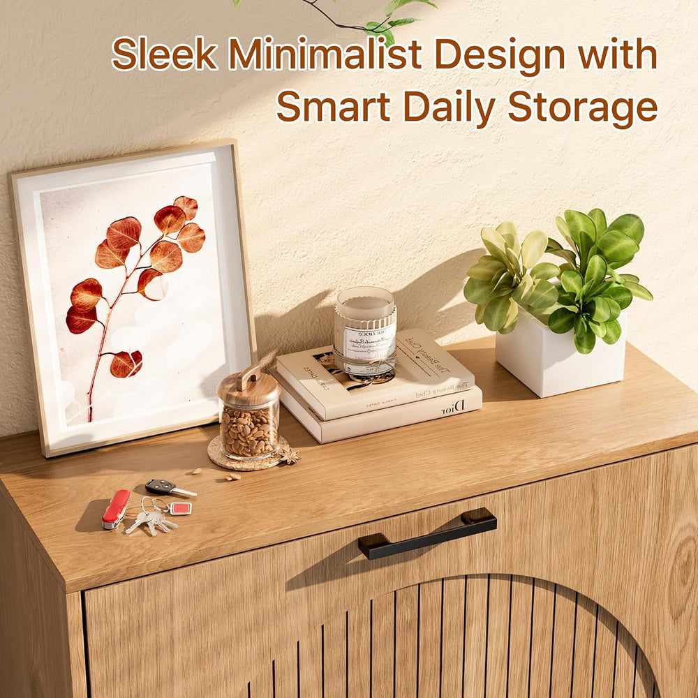 Farmhouse Shoe Cabinet Storage for Entryway, Slim Hidden Shoe Rack Cabinet
