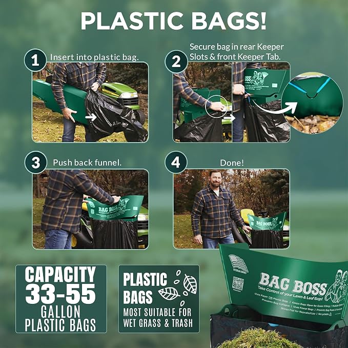 Lawn & Leaf Bag Holder Stand | Fits 33-55 Gallon Paper or Plastic Yard Waste - Image 5