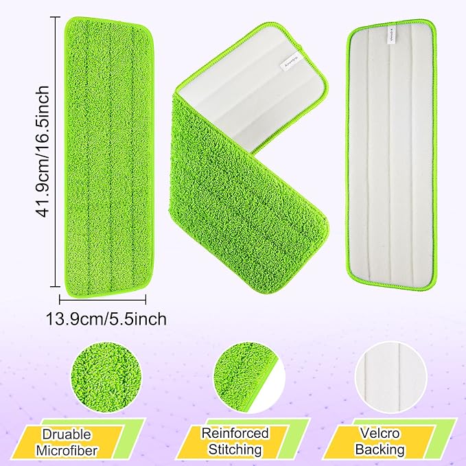 16.5 inch Reusable Mop Pads Microfiber Spray Mop Replacement Heads - Image 3