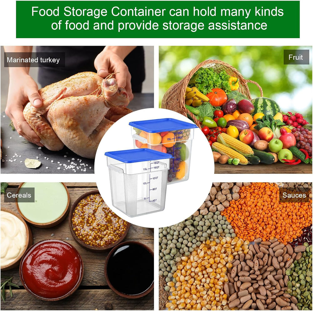 FoldTier 2 Pieces Square Food Storage Containers Polycarbonate Clear food Con...