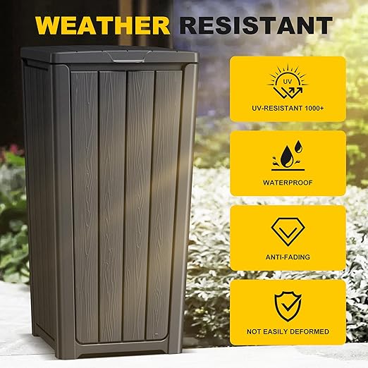 EasyUp Outdoor Trash Can with Lid, Waterproof and Sunscreen Resin Garbage Cans - Image 2