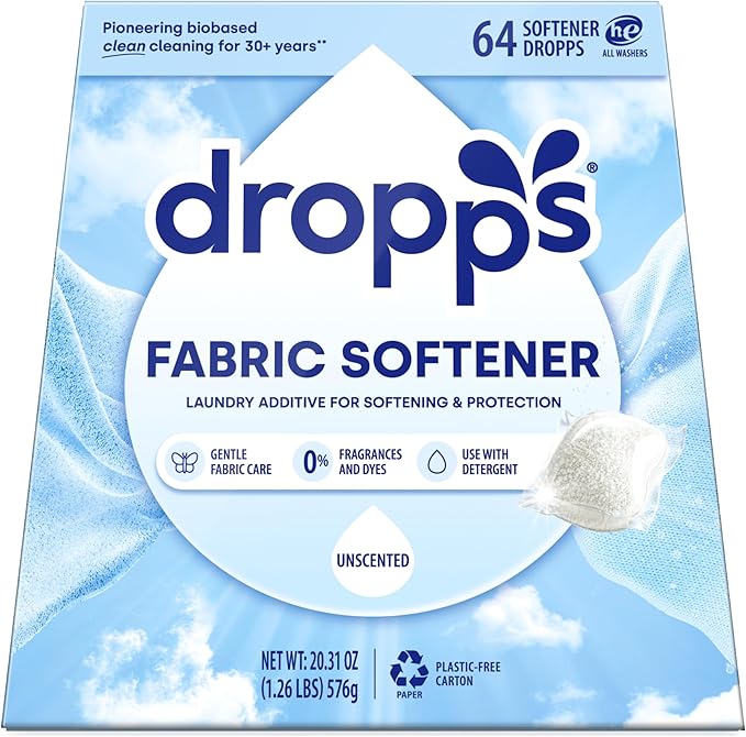 Dropps Laundry Fabric Softener Pods, Unscented by Dropps