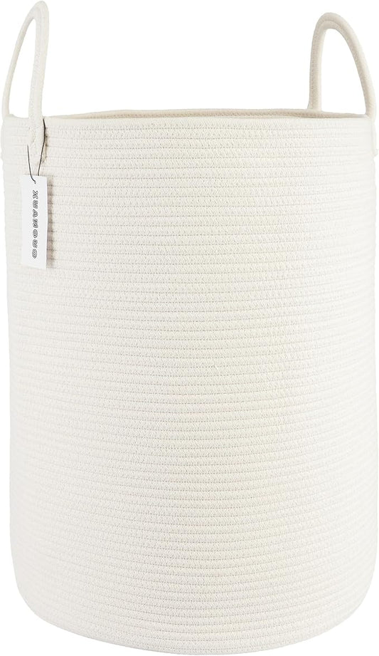 Cotton Rope Laundry Basket Hamper by XUANGUO