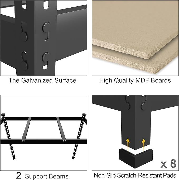 PrimeZone 48" x 24" x 72" Heavy Duty 5 Tier Adjustable Garage Storage Shelving - Image 4