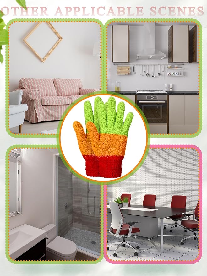 Patelai 3 Pairs Microfiber Plant Dusting Gloves Leaf Cleaning Gloves - Image 7