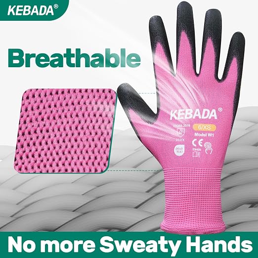 Kebada W1 Work Gloves Women, PU Coated Safety Gloves - Image 5