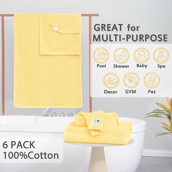 VOOVA & MOVAS Yellow Bath Towels - Image 3
