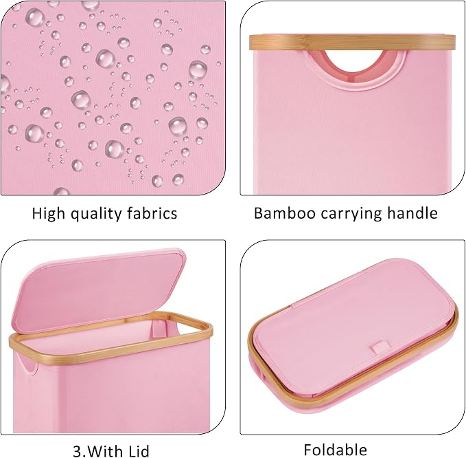 Slim Laundry Basket, 60L Laundry Hamper - Image 2