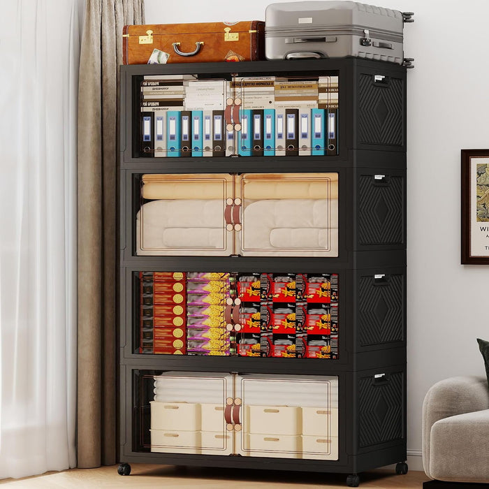 1288QT Extra Large Stackable Storage Bins with Lids & Wheels