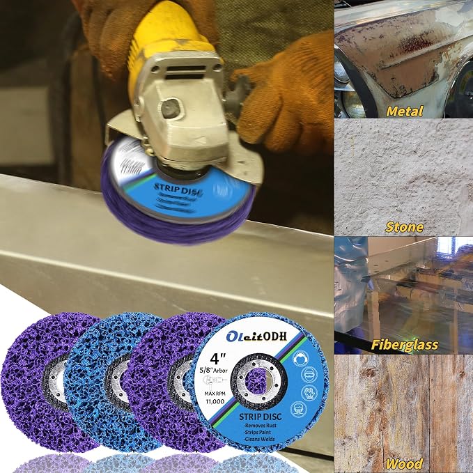 20 Pcs 4" x 5/8" Strip Discs Bulk, Paint Stripping and Rust Removal Wheels - Image 5