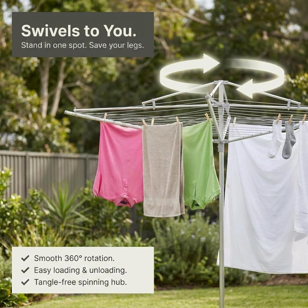 Household Essentials 17140-1 Rotary Outdoor Umbrella Drying Rack | Steel | 30...