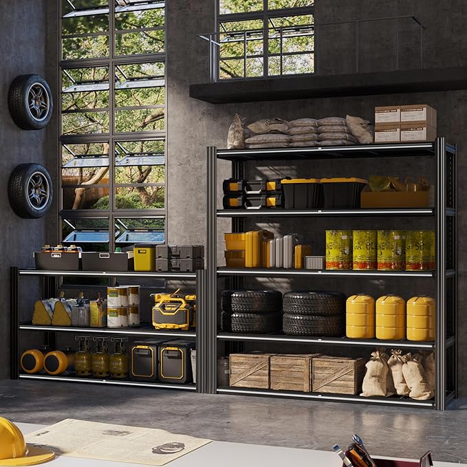 48" W Metal Garage Shelving 5 Tier Storage Shelves Heavy Duty 3030LBS - Image 2