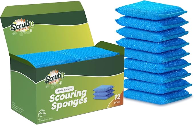 SCRUBIT Multi-Purpose Dish Scrub Sponge, Non Scratch Scouring Pads, Cleaning by SCRUBIT