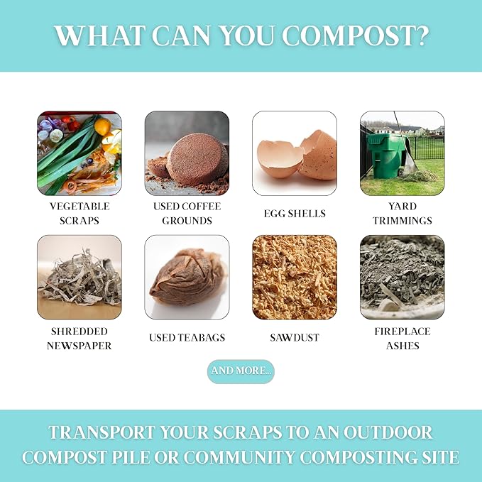 Martha Stewart Indoor Compost Bin | Countertop Composting Bucket - Image 6