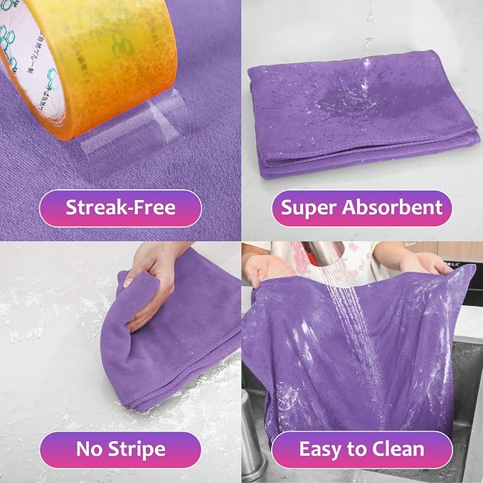 Newwiee 3 Pcs Extra Large Microfiber Cleaning Cloth 30" x 20" Washable Reusable - Image 7