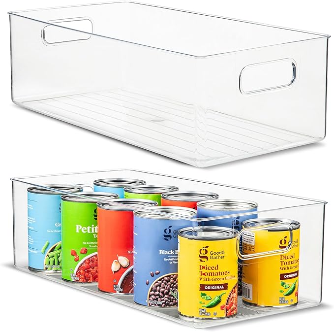 Plastic Food Storage 2 Pack Clear Container Bin by primebox