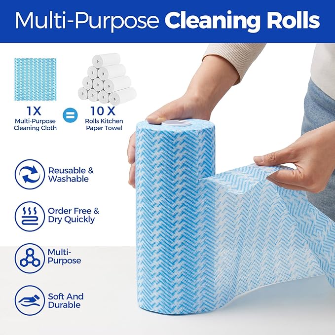 Disposable Cleaning Rolls Handi Wipes Reusable Cleaning Cloths Reusable Dry - Image 2