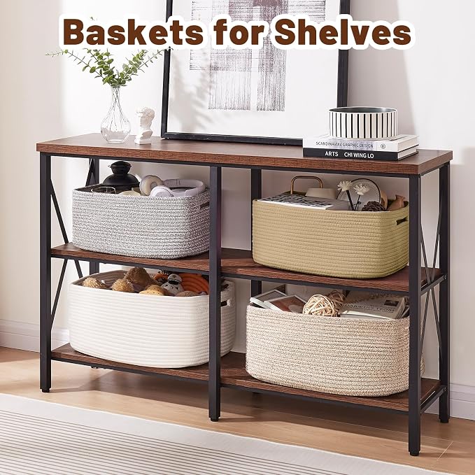 OIAHOMY Storage Basket for Shelves, Closet Cube Storage Bins Baskets for - Image 5