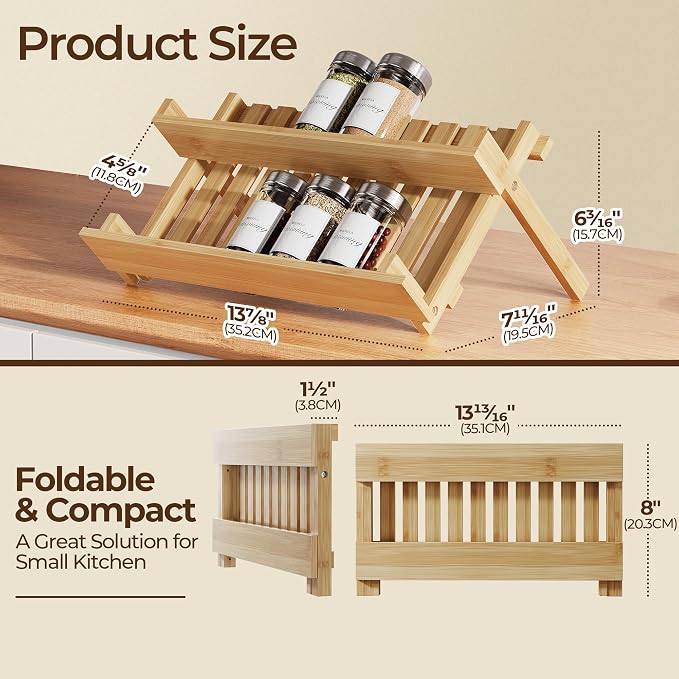 MUDEELA Bamboo Spice Rack Organizer - Image 5
