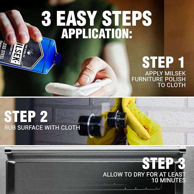 Milsek Stainless Steel Cleaner & Microfiber Cloth - Image 7