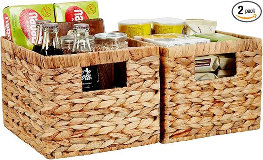 Water Hyacinth Wicker Basket, Decorative Woven Baskets by Bagnizer