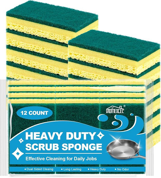 HOMEXCEL Sponges Kitchen 12pcs, Heavy Duty Sponges by HOMEXCEL