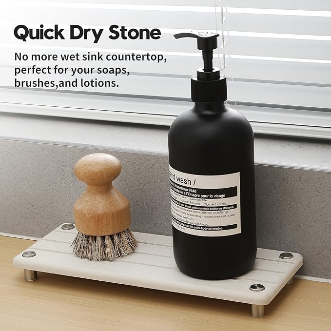 2 Pack Fast Drying Water Absorbing Diatomite Stone Mat Tray - Image 2