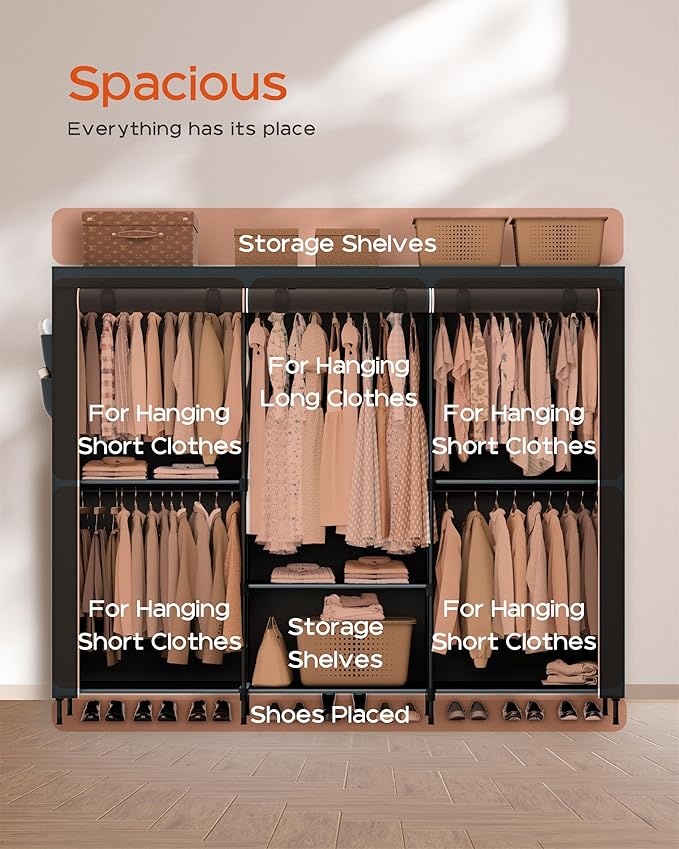 Portable Closet, 81.5 Inch Extra Large Capacity Wardrobe Closet - Image 4