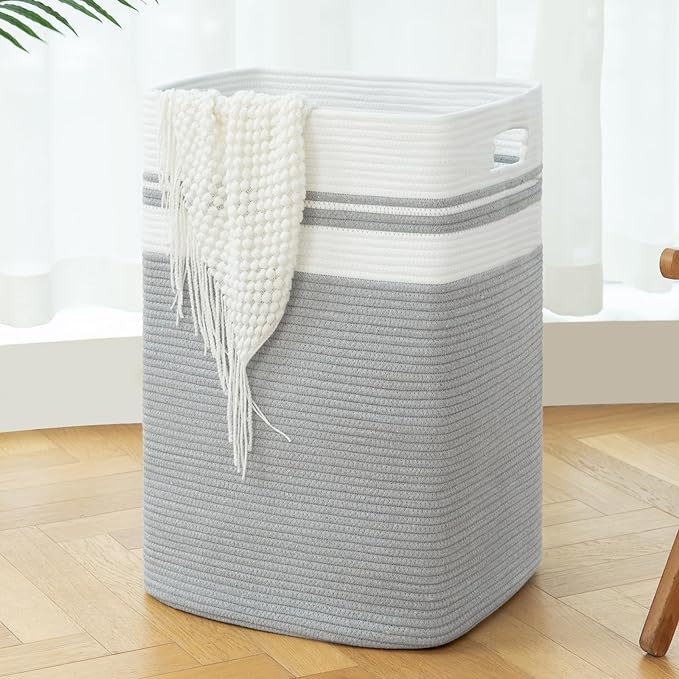 OIAHOMY 91L Laundry Hamper, XXXLarge Laundry Basket, Collapsible Cotton Rope by MasterofSpaceOptimization