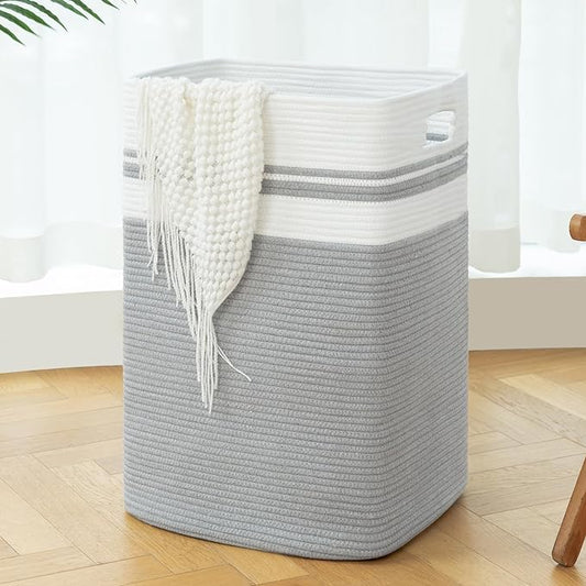 OIAHOMY 91L Laundry Hamper, XXXLarge Laundry Basket, Collapsible Cotton Rope by MasterofSpaceOptimization