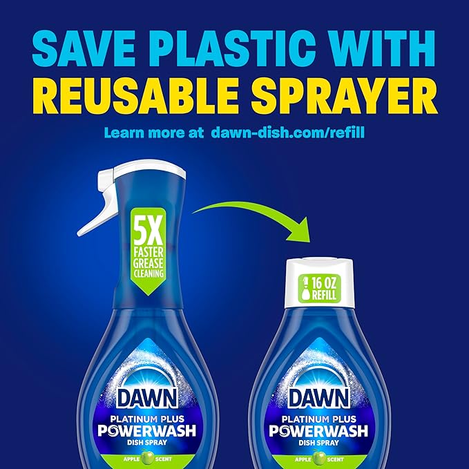Dawn Platinum Powerwash Dish Spray, Dish Soap Cleaning Spray, Apple Scent Refill - Image 6