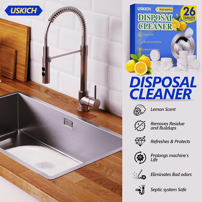 Garbage Disposal Cleaner Deodorizer Tablets 26Pack, XL Powerful Foaming Kitchen - Image 2