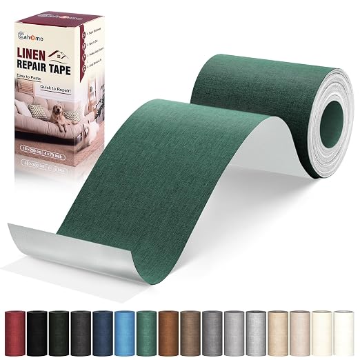 Linen Repair Tape 4x79 inch, Self Adhesive Fabric Patches, Linen Patch Tape Kit by Cahomo