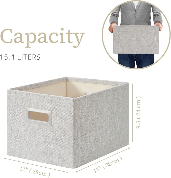 DECOMOMO Storage Bins for Shelves Robust Fabric Closet Bins for Shelves Toy - Image 8