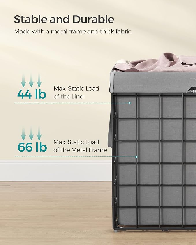 SONGMICS 29 Gal. Laundry Basket, Laundry Hamper, Collapsible Clothes Hamper - Image 4