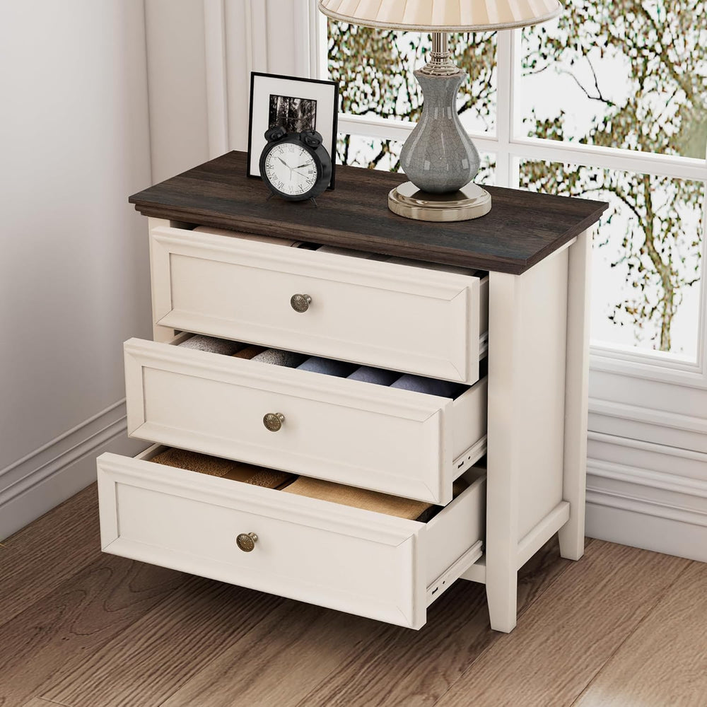 BOSHIRO Farmhouse 3-Drawer Dresser for Bedroom - 31.5" Wide 3 Chest of D...