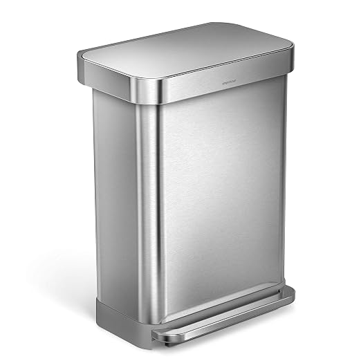 simplehuman 55 Liter / 14.5 Gallon Rectangular Hands-Free Kitchen Step Trash Can by Simplehuman