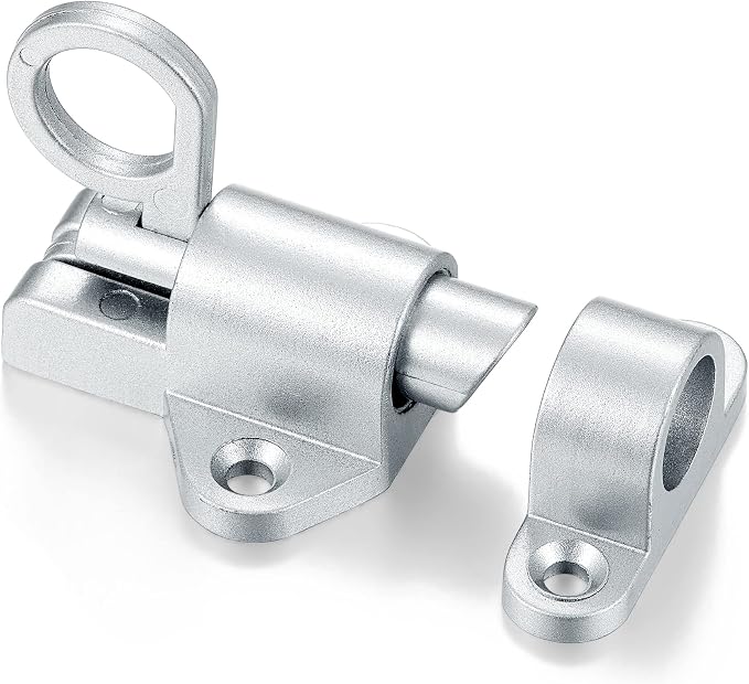 6 Packs Self-Closing Latches，Silver Gray Spring Door Lock，Resilient Bolt Latch - Image 6