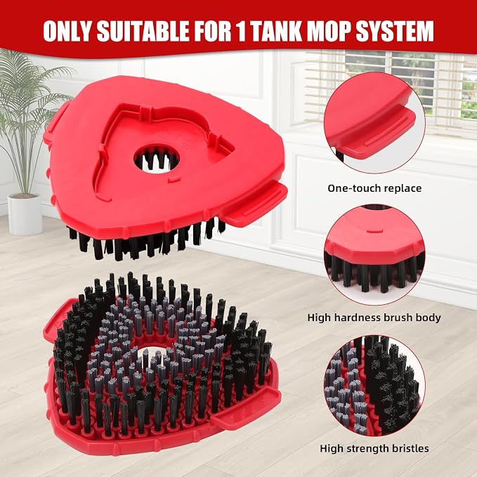 2 Pcs Full-Coverage Spin Mop Scrub Brush Head and 1 Mop Base Part Replacement - Image 3