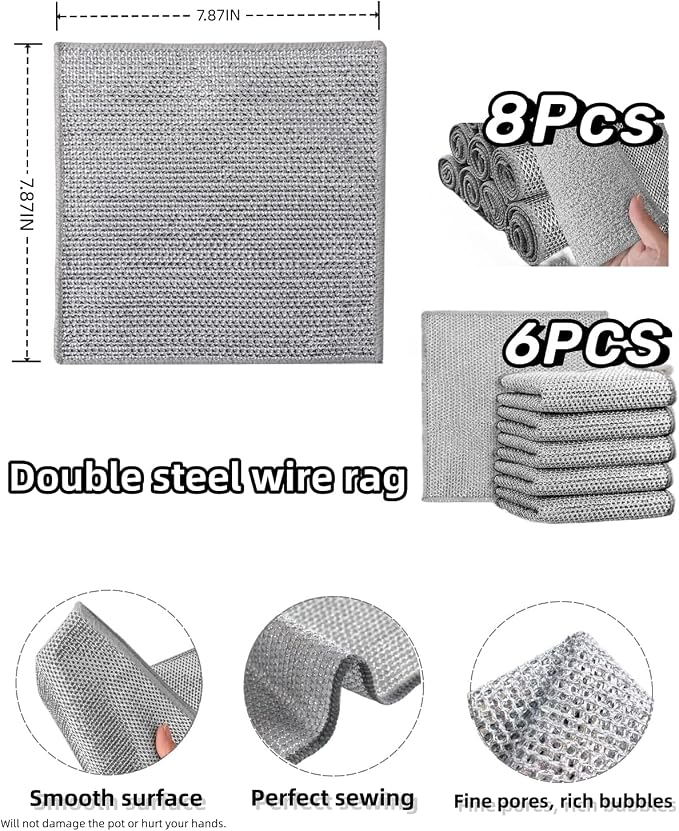 Stainless Steel Scrubber and Cleaning Rags - Image 2